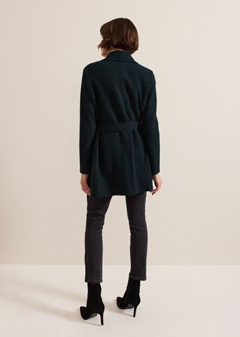 Phase Eight Lana Textured Drape Coats Dark Green Canada | DKVXPG-940